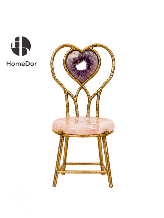 Heart‑Shaped Amethyst Geode Chair