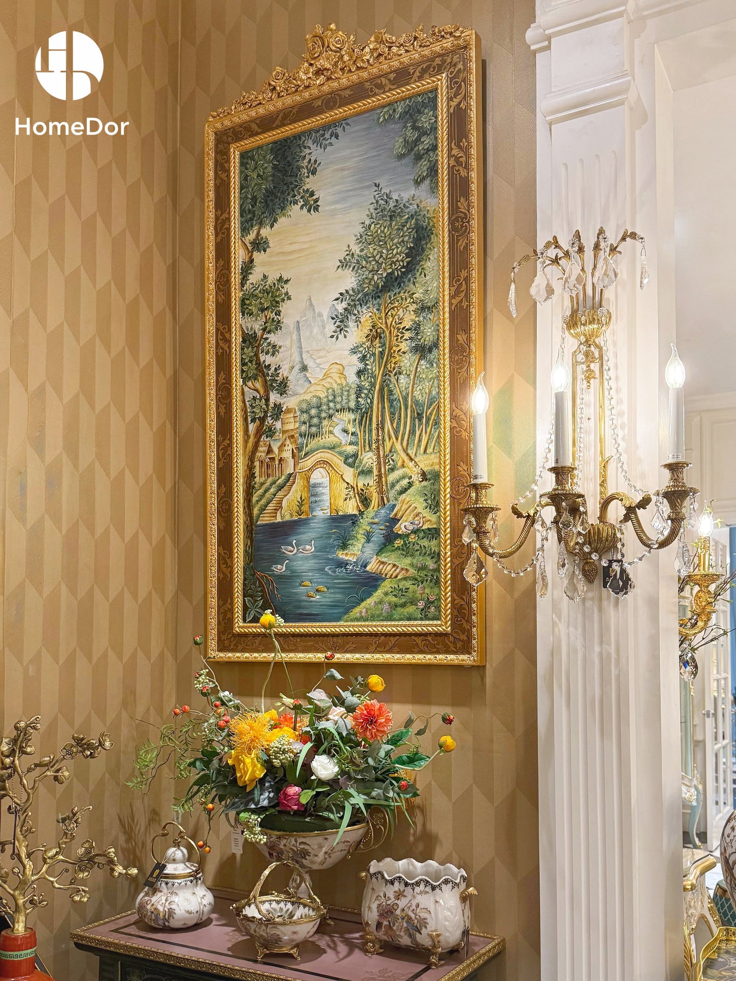 HomeDor × FH&Home | Vintage Crystal 3-Light Wall Sconce