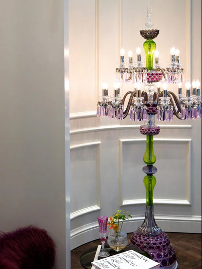 HomeDor Luxury Colorful 18-Light Crystal Floor Lamp