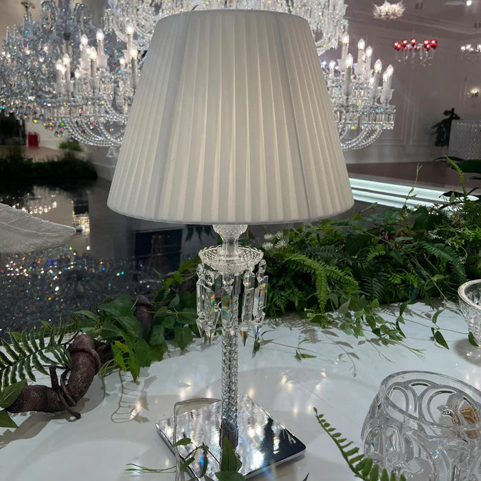 HomeDor Premium Laurel Vintage Luxury Lampshade Table Lamp in Black/White