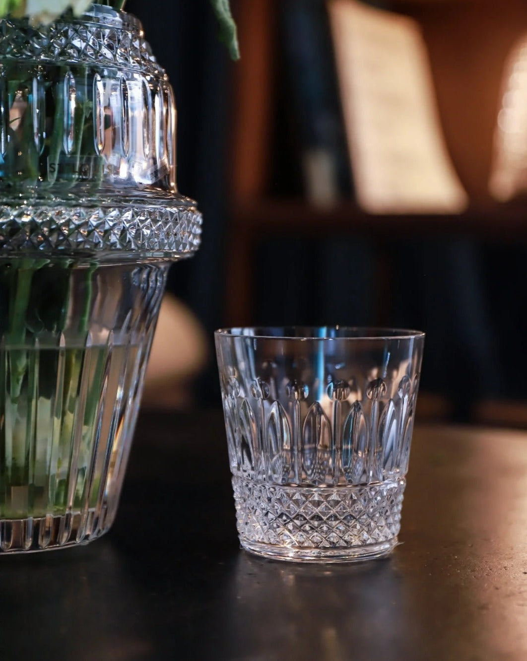 HomeDor Luxury Crystal Engraved Clear Whiskey Glass