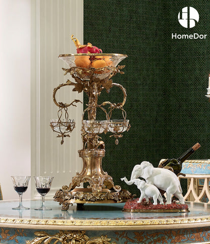 HomeDor Exquisite Rococo Decorative Grape Vine Fruit Platter Bowl