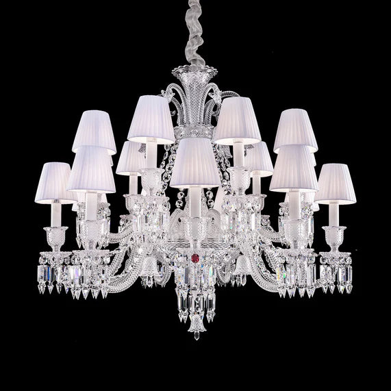 HomeDor Premium Laurel Short Version Tiered Candle Lampshade Chandelier