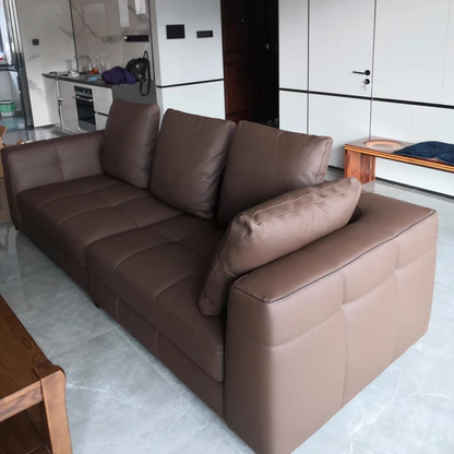 Blazer-Sofa aus Leder mit gerader Reihe