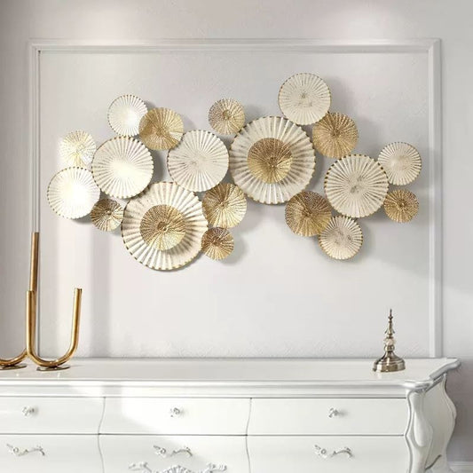 HomeDor Rustic Disc-shaped Wall Decor in Beige