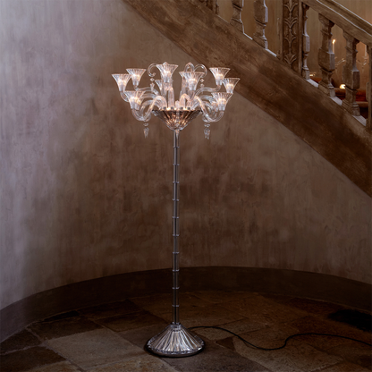 HomeDor Luxury Premium Laurel Candle Crystal Floor Lamp