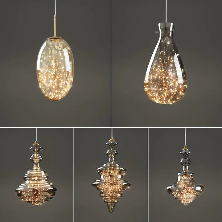 HomeDor Laken Special Shape Starburst Glass Pendant Lighting