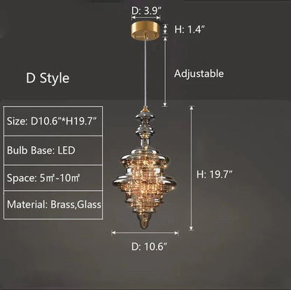 HomeDor Laken Special Shape Starburst Glass Pendant Lighting