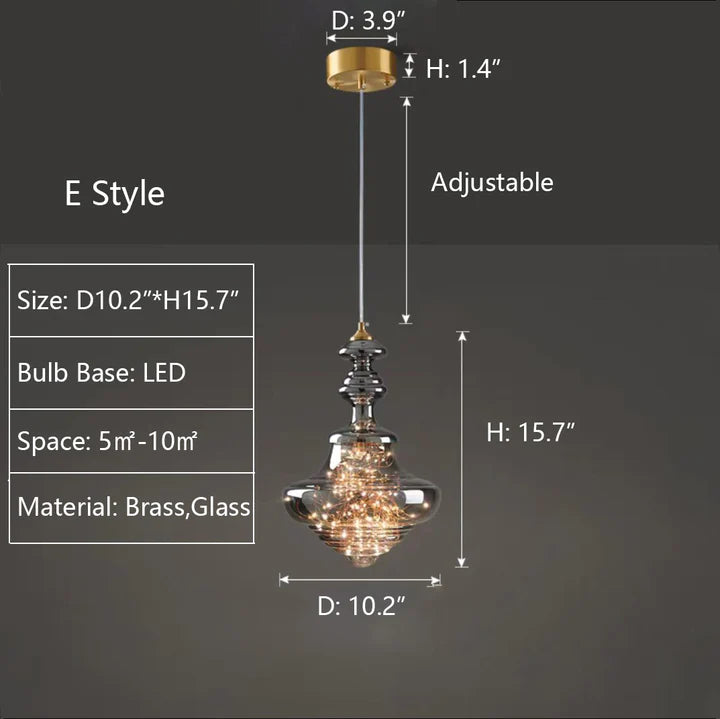 HomeDor Laken Special Shape Starburst Glass Pendant Lighting