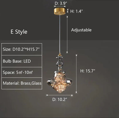 Illuminazione a sospensione in vetro Laken Special Shap Starburst