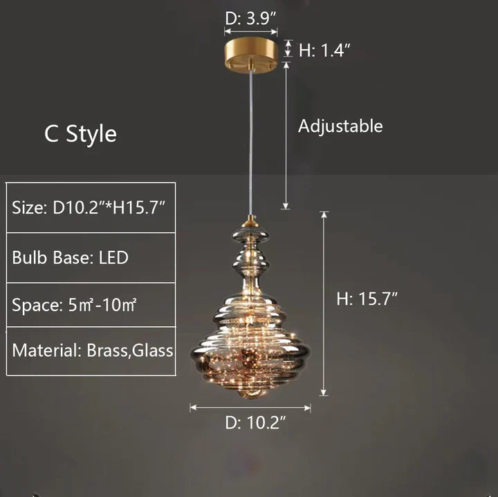 Illuminazione a sospensione in vetro Laken Special Shap Starburst