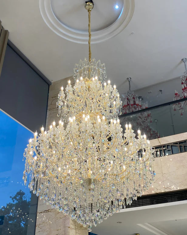 HomeDor Premium Laura Classic Traditional Extra Large Candle Crystal Chandelier