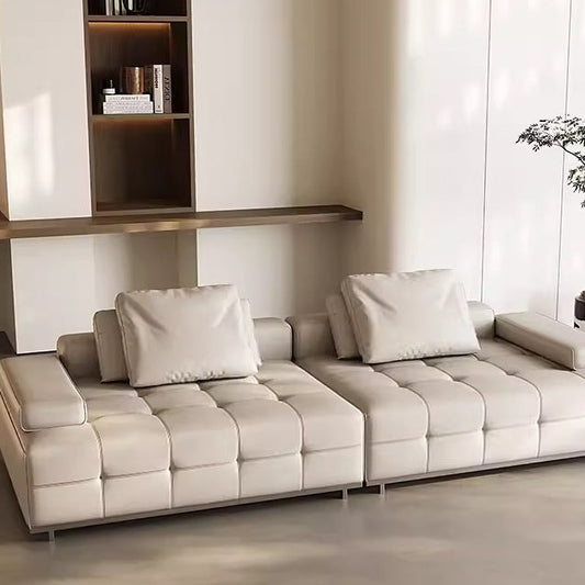 HomeDor Laurance Straight Leather Sofa