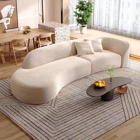 HomeDor Curved Upholstered Sofa