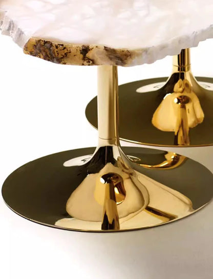 HomeDor Natural Alabaster Irregular Coffee Table Set