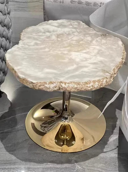 HomeDor Natural Alabaster Irregular Coffee Table Set