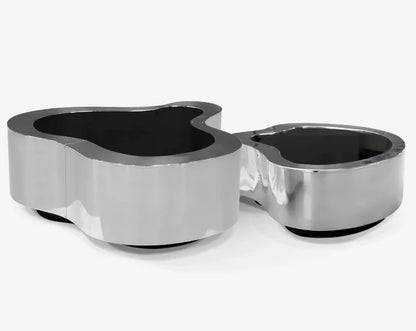 HomeDor Modern Wave Stainless Steel Coffee Table