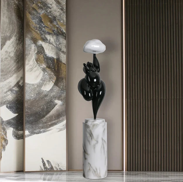 HomeDor Abstract Creative Figure Sculpture Cloud Floor Lamp