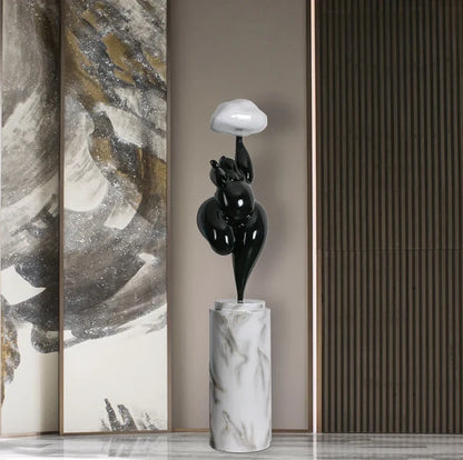 HomeDor Abstract Creative Figure Sculpture Cloud Floor Lamp