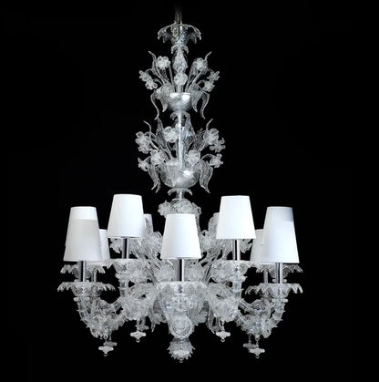 HomeDor Crystal Flower Lampshade Chandelier