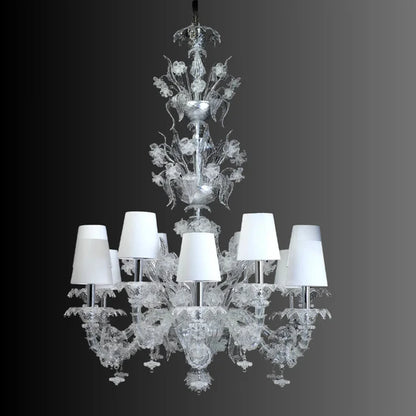 HomeDor Crystal Flower Lampshade Chandelier