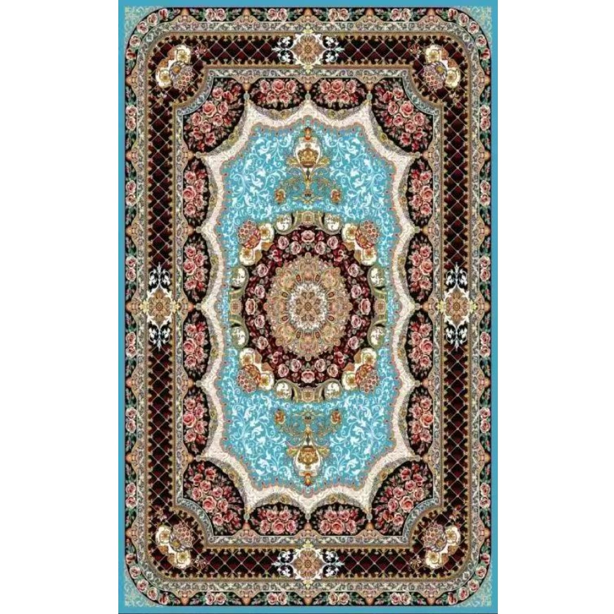 Persian Rug Oriental Vintage Luxury High-Density Blue Carpet