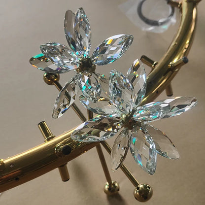 HomDor Modern Art Design Round Crystal Flower Chandelier