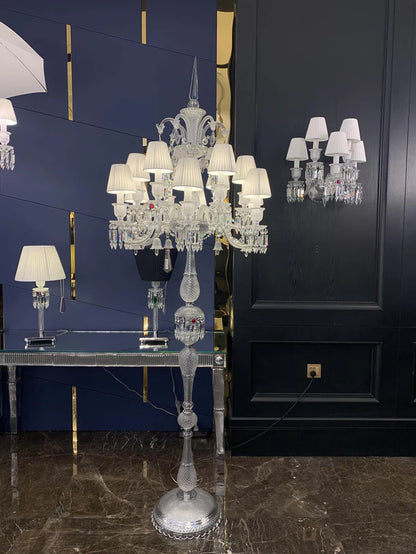 HomeDor Luxury Vintage Premium Laurel Candle Crystal Floor Lamp