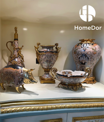 HomeDor Regal Paladin Series Neoclassical Gilded Decor Set