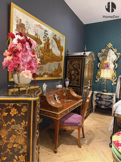 HomeDor Chinoiserie Picturesque Riverside Bridge Scene Wall Decor