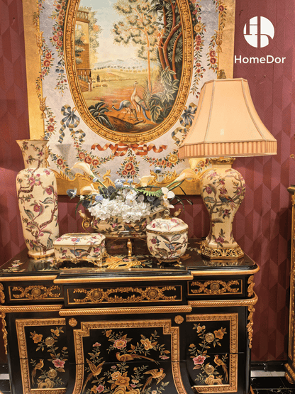 Chinoiserie Botanical Reverie Porcelain Table Lamp
