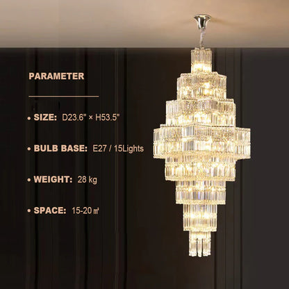 HomeDor Lexi Premium Multi-Tier Crystal Chandelier