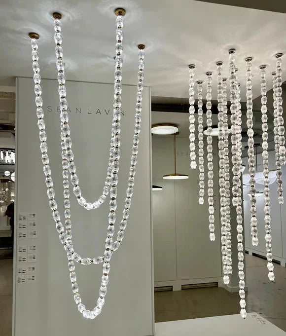 HomeDor Modern Glass Pearl Necklace Pendnat Chandelier