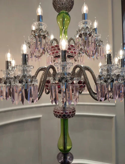 HomeDor Luxury Colorful 18-Light Crystal Floor Lamp