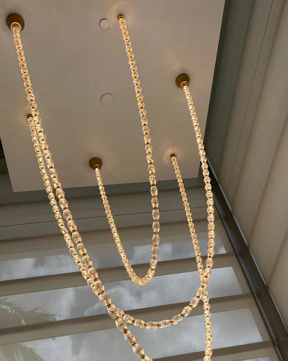HomeDor Modern Glass Pearl Necklace Pendnat Chandelier