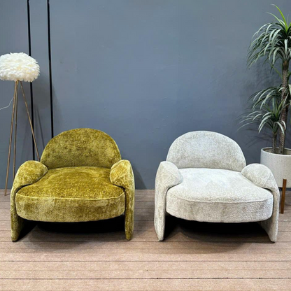 HomeDor Minimalist Velvet Elephant Ear Accent Chair