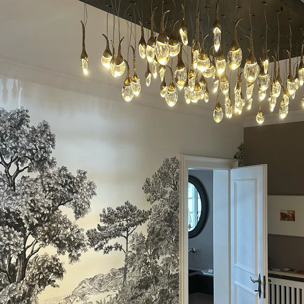HomeDor Luxury Creative Gold Tadpole Crystal Chandelier