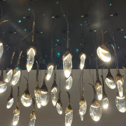 HomeDor Luxury Creative Gold Tadpole Crystal Chandelier