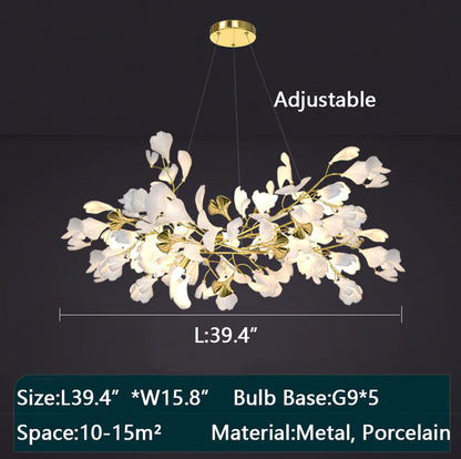 HomeDor Linn Petal-shaped Branch Chandelier in white