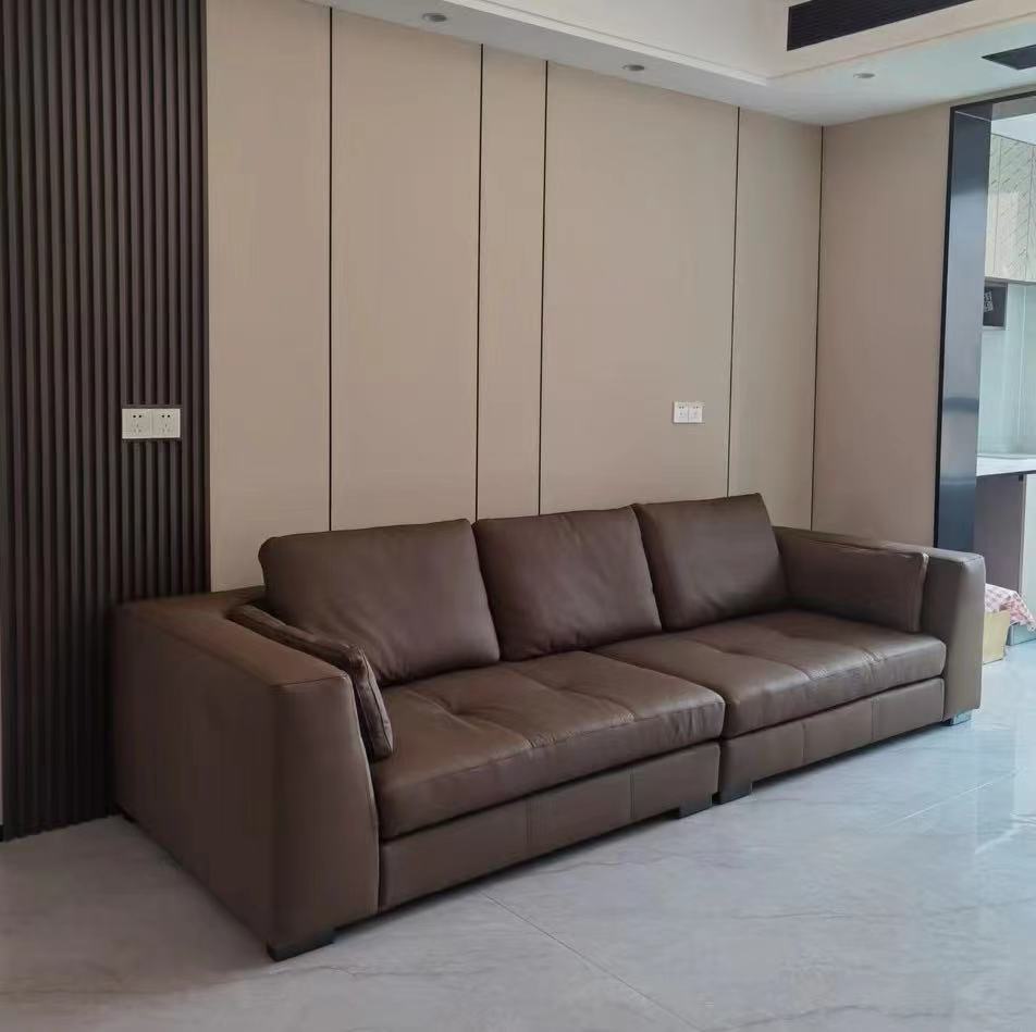 Blazer-Sofa aus Leder mit gerader Reihe