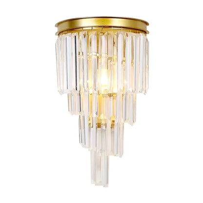 HomeDor Leah Transparent Crystal Glass Wall Sconce