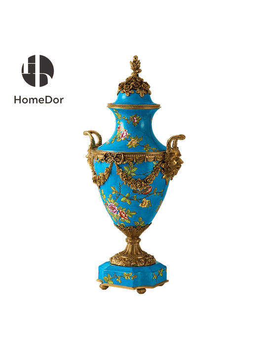 Turquoise Sèvres Style Avian Floral Ormolu Ensemble