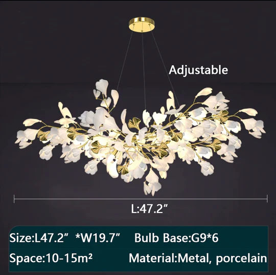 HomeDor Linn Petal-shaped Branch Chandelier in white