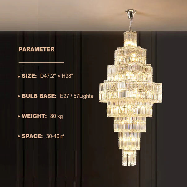 HomeDor Lexi Premium Multi-Tier Crystal Chandelier