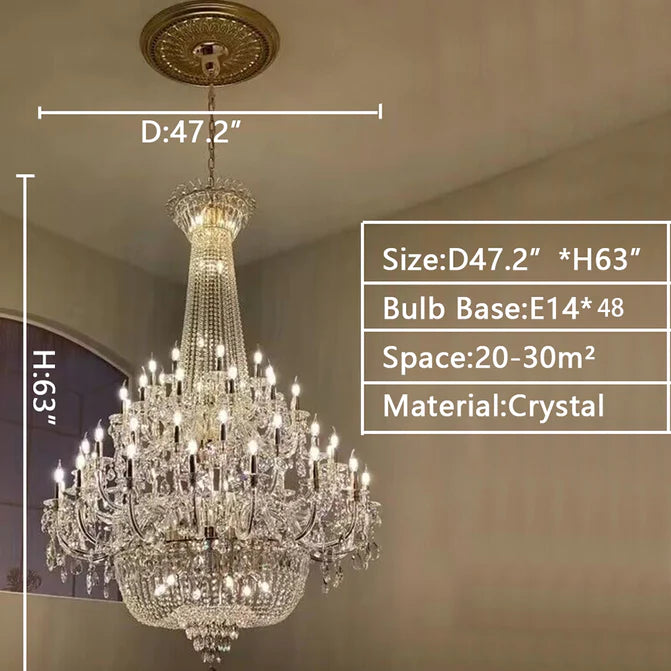 HomeDor Traditional Luxury Mid-century Multi Tiers Candle Chandelier