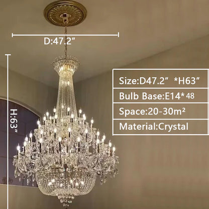 HomeDor Traditional Luxury Mid-century Multi Tiers Candle Chandelier