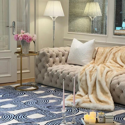 Divano capitonné in pelle di lusso Chesterfield