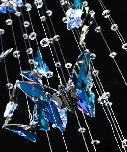 HomeDor Lily Maximalist Butterfly Suspension Crystal Chandelier