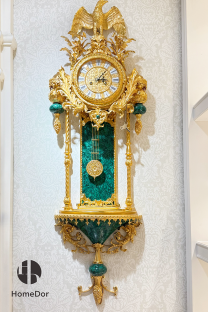 HomeDor Rococo Malachite/Lapis Lazuli Wall Clock