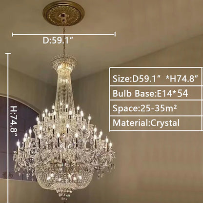 HomeDor Traditional Luxury Mid-century Multi Tiers Candle Chandelier